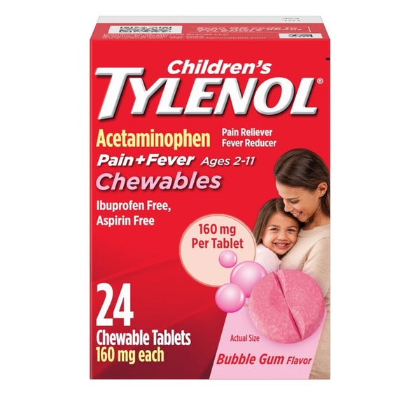 Tylenol Children's Pain + Fever - Chewables / Bubble Gum / 24 ct