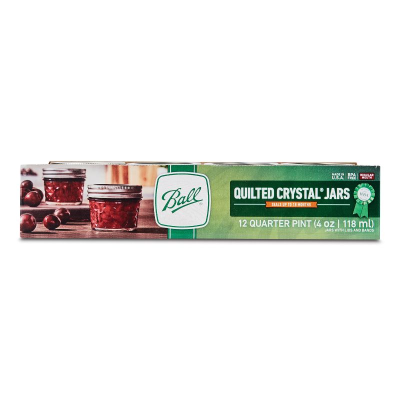 Ball Quilted Crystal Jars - Quarter Pint 4 oz, 12 ct