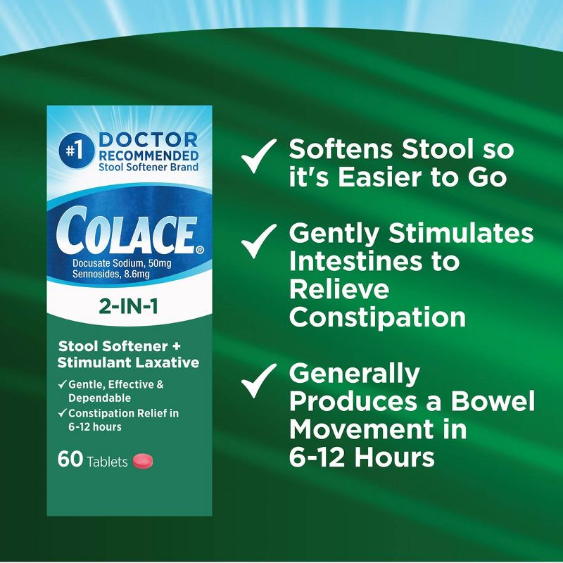 Colace 2-in-1 Stool Softener + Stimulant Laxative