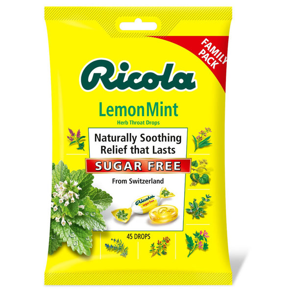 Ricola Sugar Free Cough Drops - Lemon Mint / 45 ct