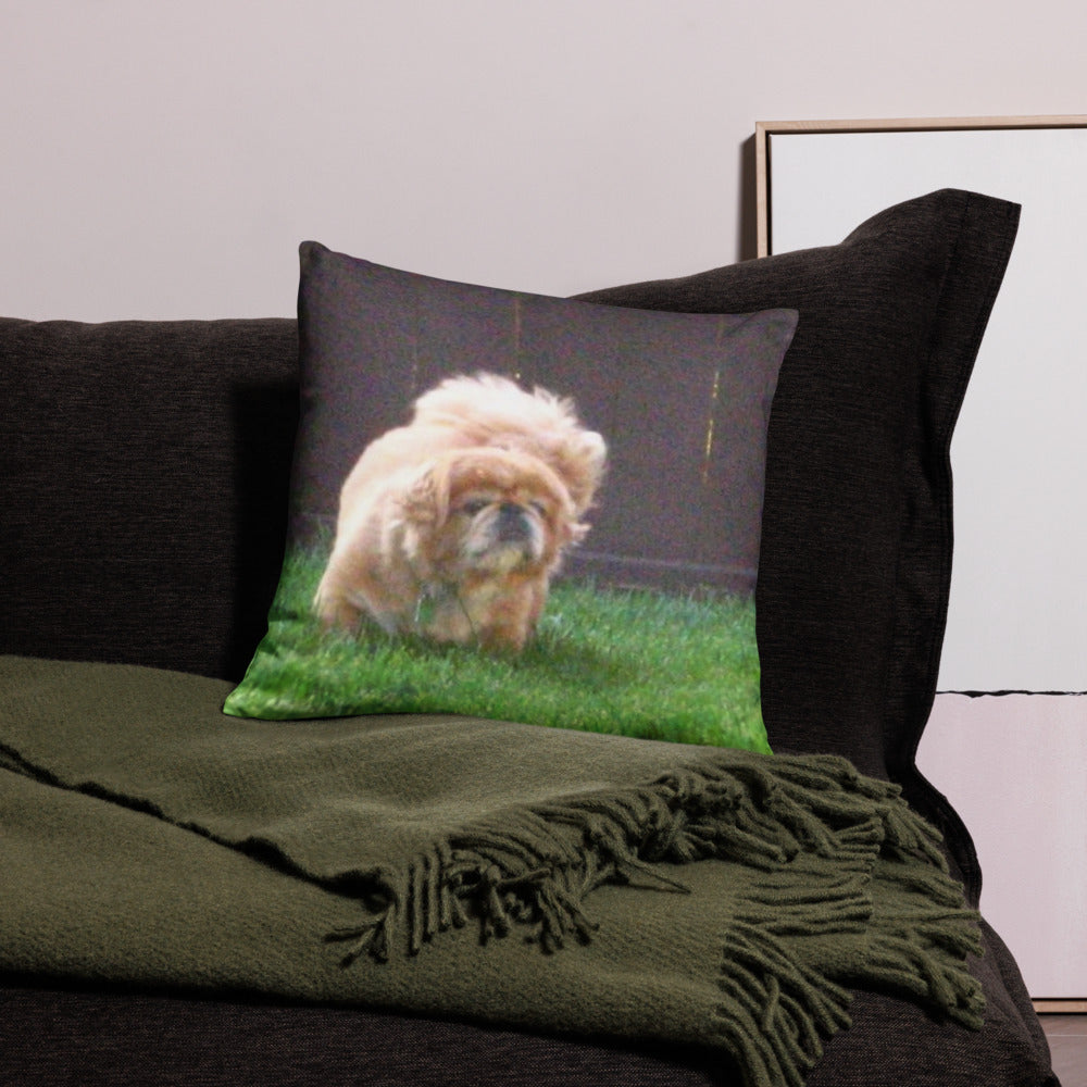 Photo Pillow Case shown with a dog photo printed on it