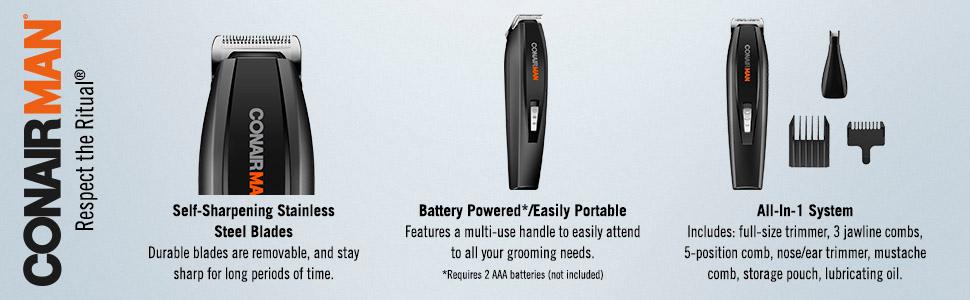 ConairMan Battery-Powered All-In-1 Trimmer
