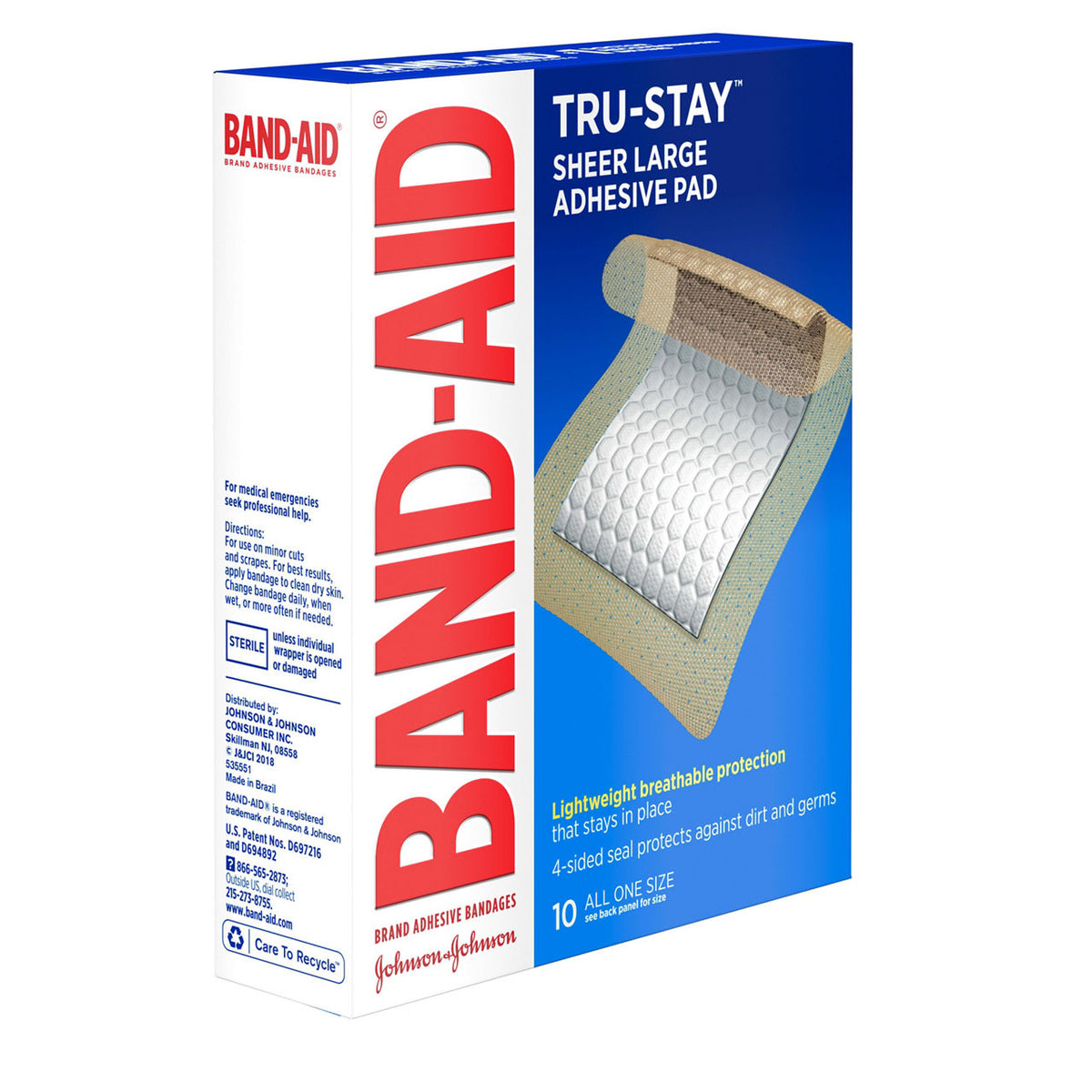 Band-Aid Tru-Stay Sheer Large Adhesive Pads