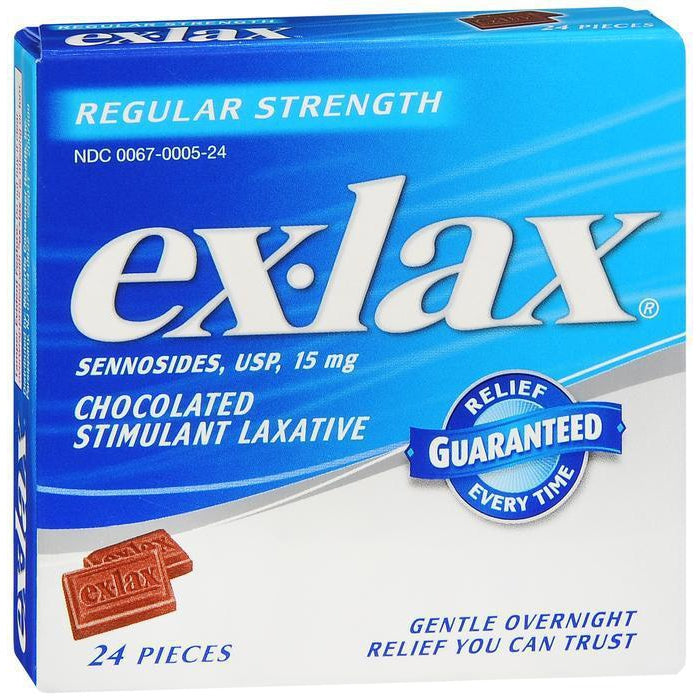 Ex-Lax Regular Strength Chocolated - 24 pieces