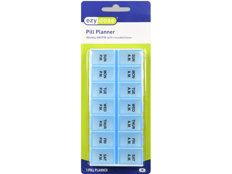 Ezy Dose Weekly AM/PM Pill Planner with Rounded Base