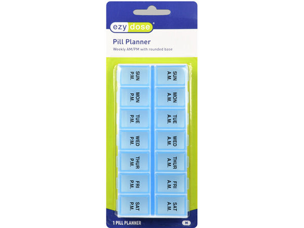 Ezy Dose Weekly AM/PM Pill Planner with Rounded Base