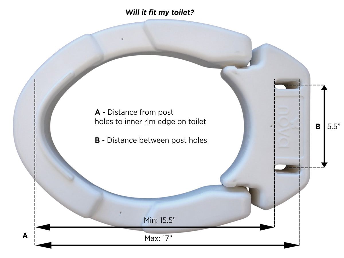 Nova Toilet Seat Riser, Hinged - Elongated