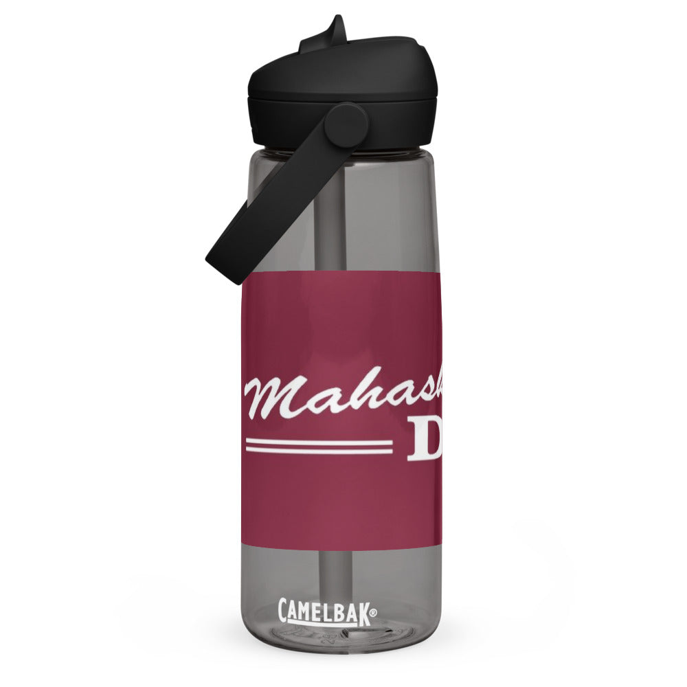 Charcoal CamelBak Thrive flip straw water bottle printed with a customer photo