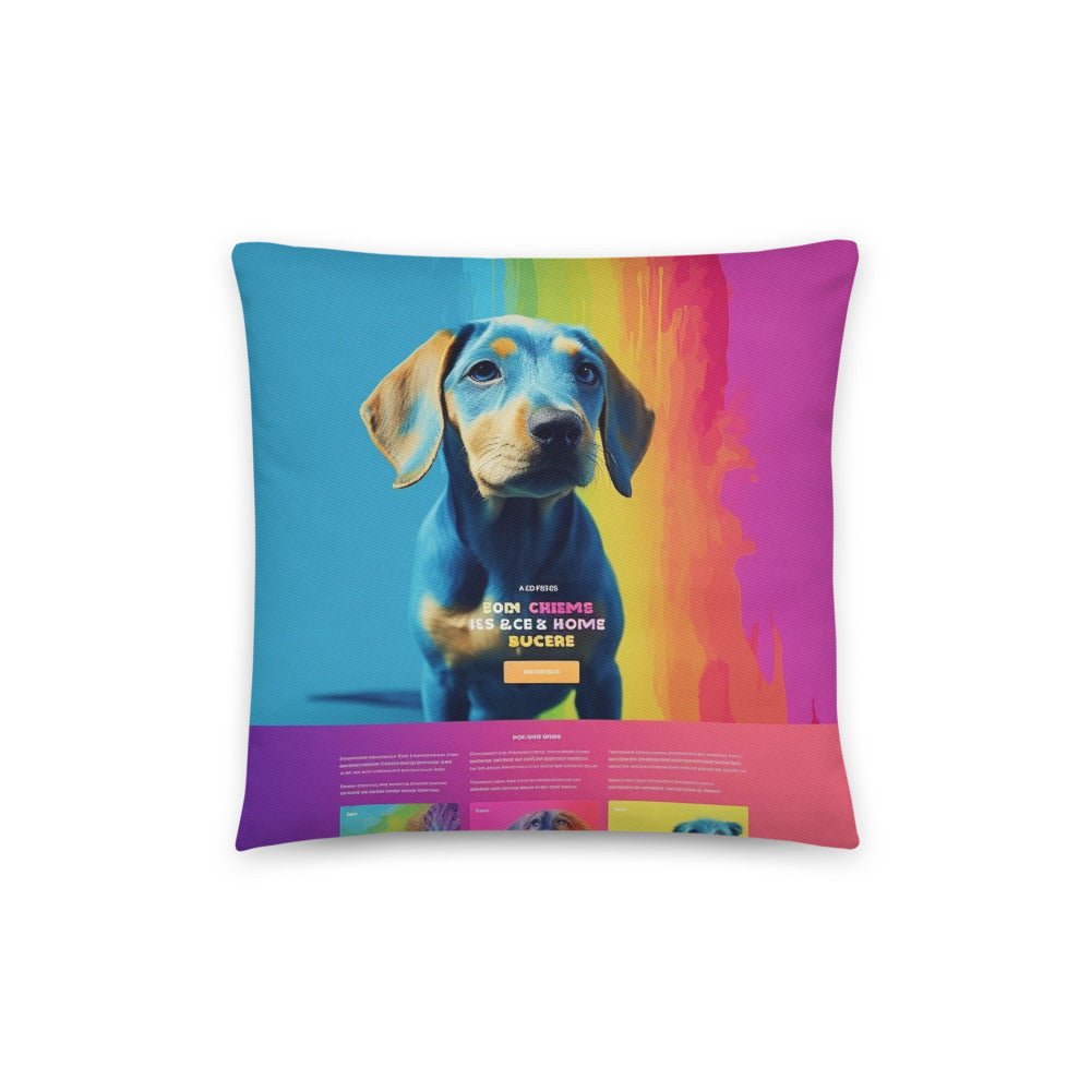 Front of a square cotton pillow printed with a customer photo