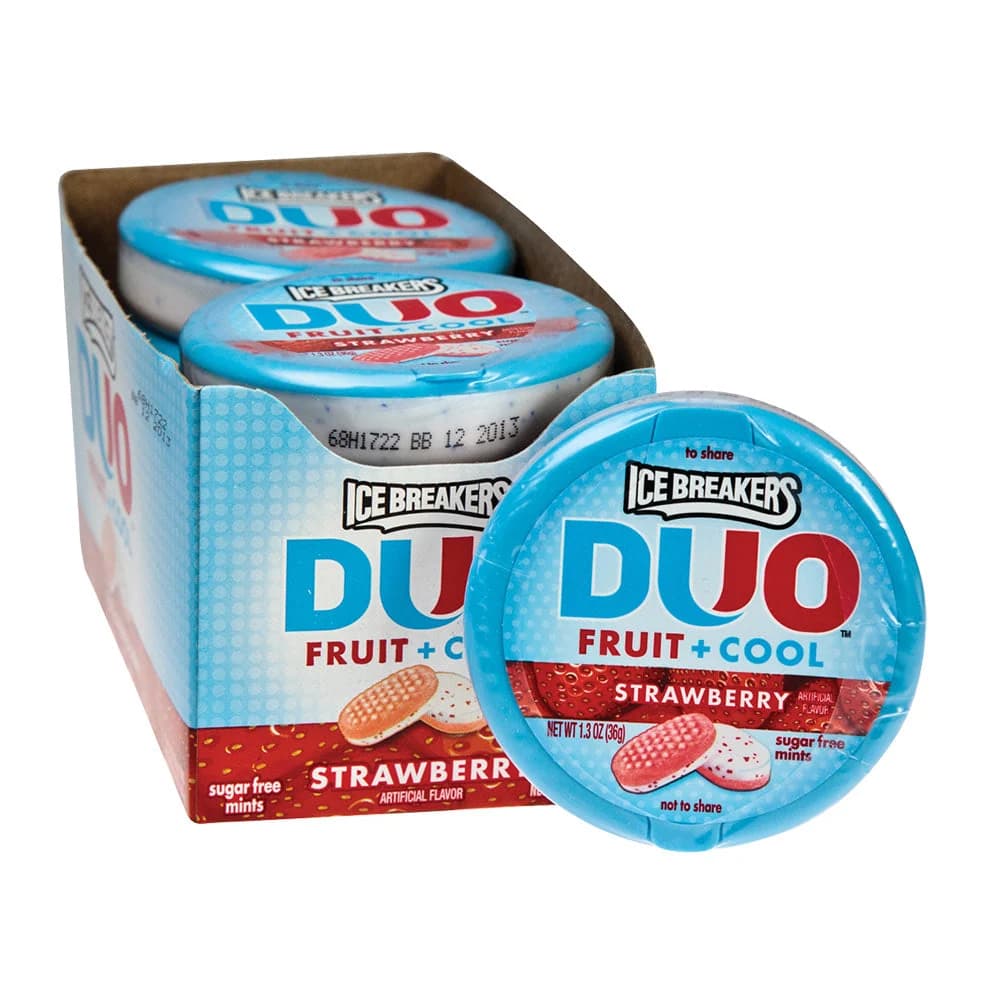 Ice Breakers Duo Sugar Free Mints - Strawberry / 1.3 oz tin