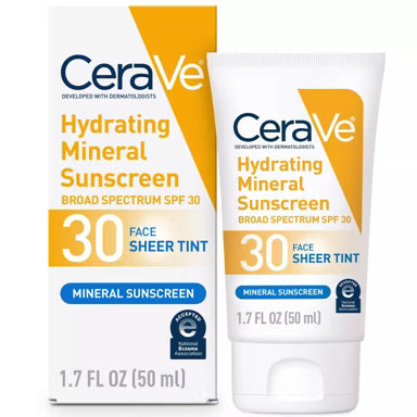 CeraVe Hydrating Mineral Sunscreen Face - SPF 30 / 1.7 fl oz