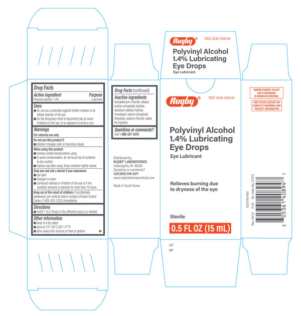 Rugby Polyvinyl Alcohol 1.4% Lubricating Eye Drops