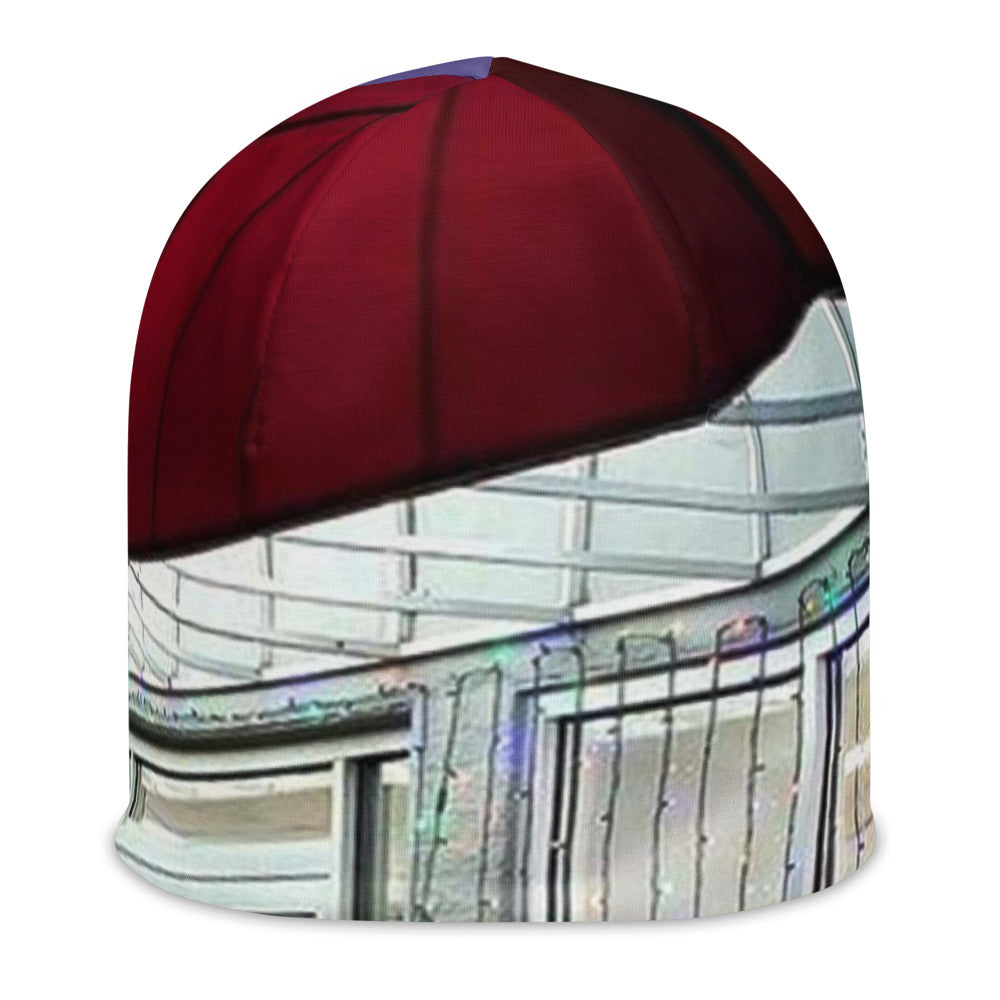 All-Over Print Photo Beanie with a customer photo on it
