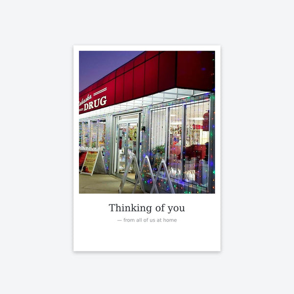 A 5×7 photo card with a greeting