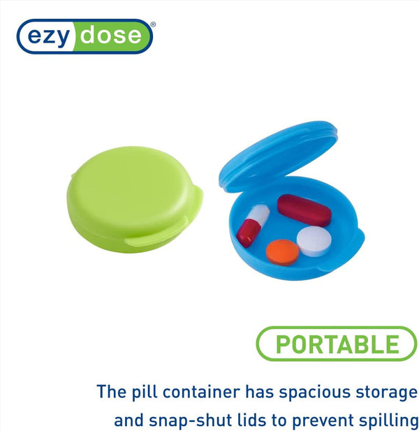 Ezy Dose Pill Containers Compact with Snap-Shut Lid