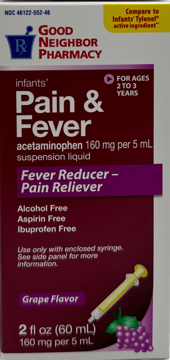Good Neighbor Pharmacy Infants' Pain & Fever - Grape / 2 fl oz (60 mL)